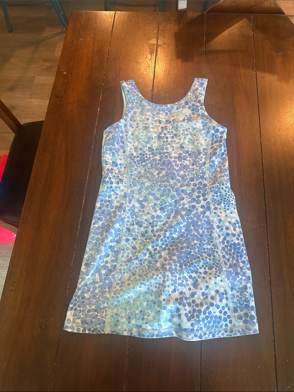 Blue Dot Print Tank Top athletic Dress